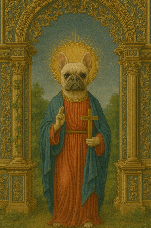 White French Bulldog Prayer Candle