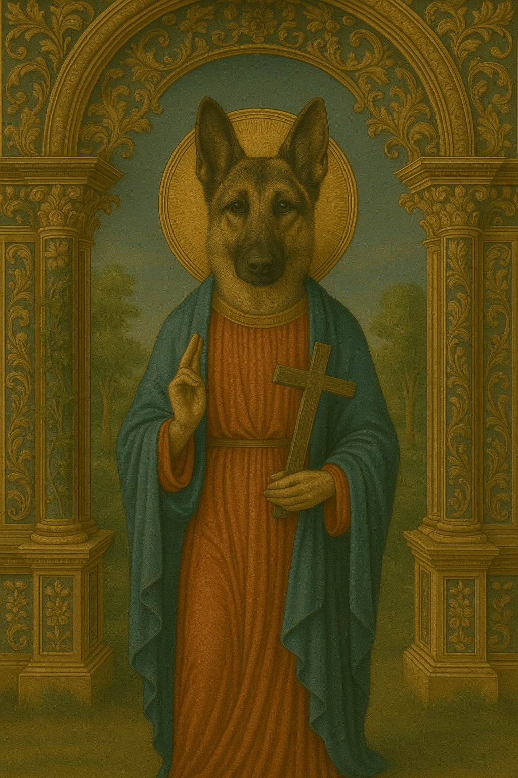 German Shepherd Prayer Candle